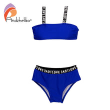 Load image into Gallery viewer, Andzhelika Children's Swimsuit Girls Sports Bikini Bandage Swimsuit Child Bikini Solid Patchwork Girls Swimwear Kid Bathing Suit