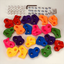 Load image into Gallery viewer, 10Pcs Mixed Color Plastic Children Kids Rock Climbing Wood Wall Stones Hand Feet Holds Grip Kits W/ Screws Random Color
