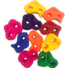 Load image into Gallery viewer, 10Pcs Mixed Color Plastic Children Kids Rock Climbing Wood Wall Stones Hand Feet Holds Grip Kits W/ Screws Random Color
