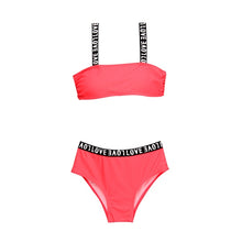 Load image into Gallery viewer, Andzhelika Children's Swimsuit Girls Sports Bikini Bandage Swimsuit Child Bikini Solid Patchwork Girls Swimwear Kid Bathing Suit
